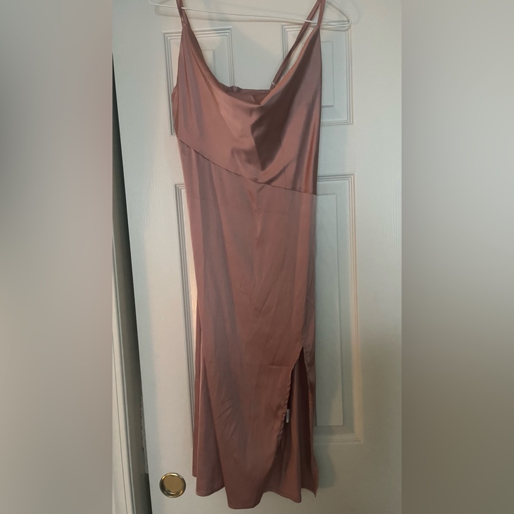 Dusty rose satin dress